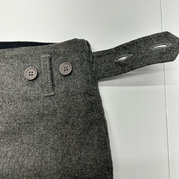 GAP VINTAGE Charcoal Gray Virgin Wool Skirt W 4 Pleated Bottom Side Zip Lined - Picture 5 of 15